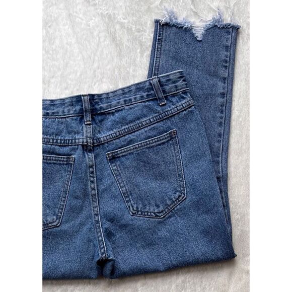 MUSELOOKS High Rise Distressed Raw Hem Cropped Jeans, Size Small - Picture 14 of 14